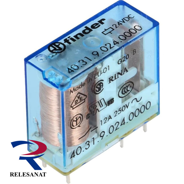 رله سوزنی روبردی فیندر مدل 4031.90.24 - 10 آمپر، 24 ولت DC