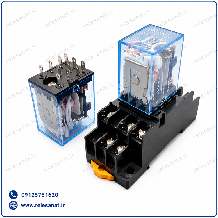 رله 11 پایه مدل MY3N طرح امرون 220V